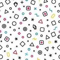 seamless pattern with retro icons and shapes vector