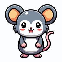 a cartoon mouse with big eyes and a smile vector