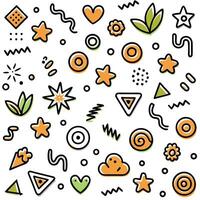 a set of colorful shapes and shapes on a white background vector