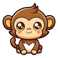 a cartoon monkey with big eyes and a big smile vector