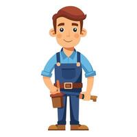 a cartoon man with a tool in his hand vector