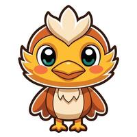 a cartoon bird with big eyes and a big beak vector
