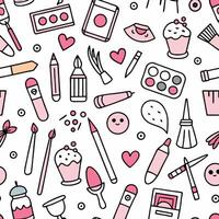 seamless pattern with various objects and items vector