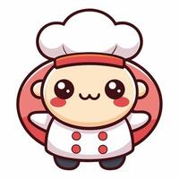 a cartoon chef character with a red hat vector