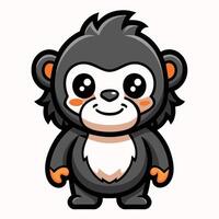a cartoon monkey with a big smile vector