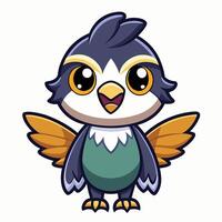 a cartoon bird with big eyes and a big beak vector