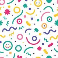 a colorful pattern with various shapes and colors vector