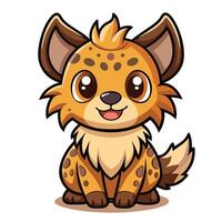 a cartoon hyena sitting down and smiling vector