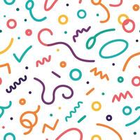 a colorful pattern with various shapes and lines vector