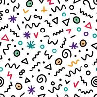 seamless pattern with colorful geometric shapes and lines vector