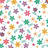 floral seamless pattern with colorful flowers on a white background vector