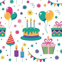 birthday seamless pattern vector