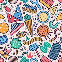 seamless pattern with colorful objects and icons vector