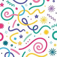 a colorful pattern with swirls and stars vector