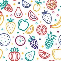 seamless fruit pattern with colorful fruits vector