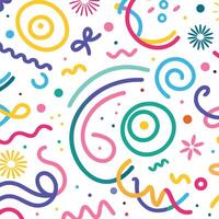 a colorful pattern with swirls and stars vector