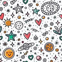 seamless pattern with space and stars vector