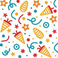 a colorful pattern with ice cream cones and stars vector