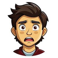 a cartoon man with a shocked expression vector