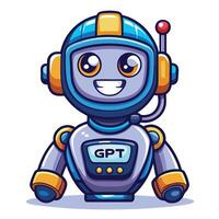 a cartoon robot with the word gpt on it vector
