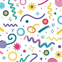 seamless pattern with colorful shapes and lines vector