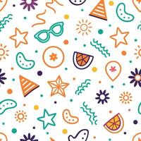 seamless pattern with colorful objects and symbols vector