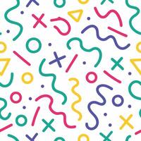 seamless pattern with colorful geometric shapes and lines vector