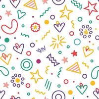 seamless pattern with colorful shapes and stars vector