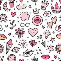 seamless pattern with pink and white objects vector
