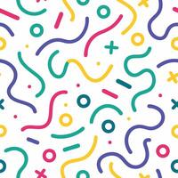 a colorful pattern with various shapes and lines vector