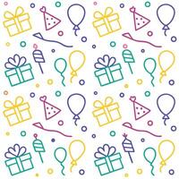seamless pattern with birthday party items vector