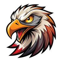 an eagle head with a red and white beak vector