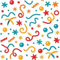 a colorful pattern with stars and other shapes vector
