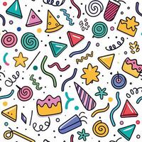 seamless pattern with colorful party items vector