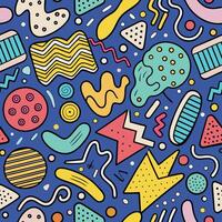 seamless pattern with colorful objects and shapes vector