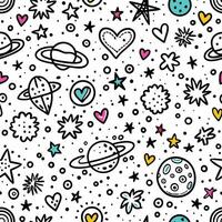 seamless pattern with space and stars vector