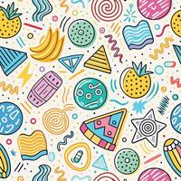 seamless pattern with colorful objects and shapes vector
