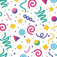 seamless pattern with colorful shapes and stars vector