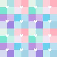 Checkered of colorful heart in seamless pattern. vector