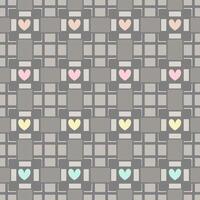 Heart with the brick block in seamless pattern. vector