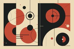 A poster with a black and red design vector