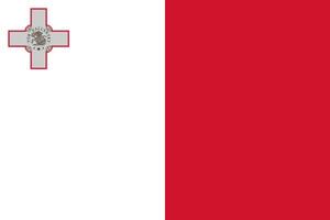 The flag of malta is shown with a cross on it vector