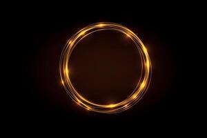 Glowing Golden Light Circle on Dark Background vector
