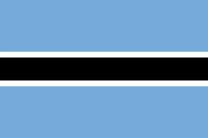 The flag of botswana is shown in blue and white vector