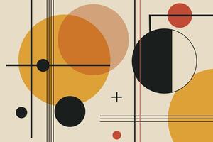 Abstract art with circles, lines and dots vector