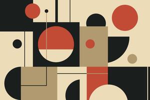 Abstract geometric shapes in black, red and white vector