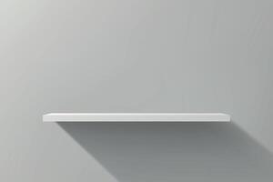 White shelf on grey background vector