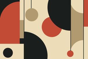 A black and red geometric pattern with circles and shapes vector