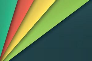 A colorful paper background with a green, yellow and red stripe vector