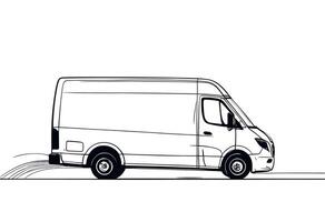 A drawing of a van on a white background vector